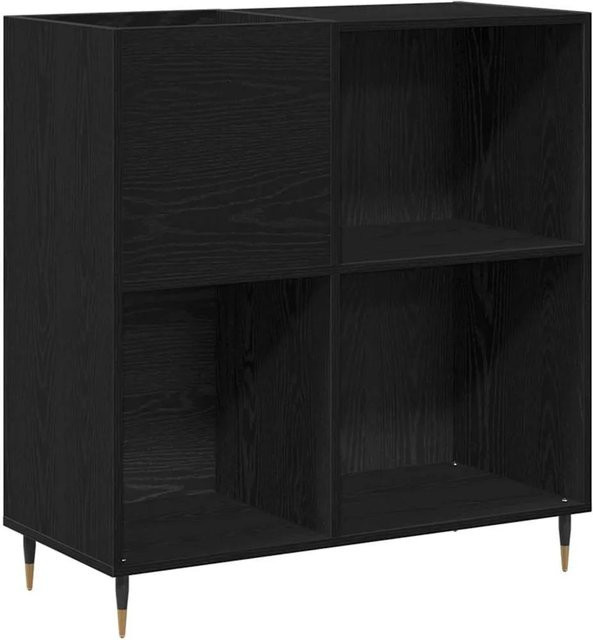 vidaXL Schallplattenschrank in Schwarz und Eichen-Optik im Industrial-Design, B/T/H: 85 x 38 x 89 cm - Bild 1