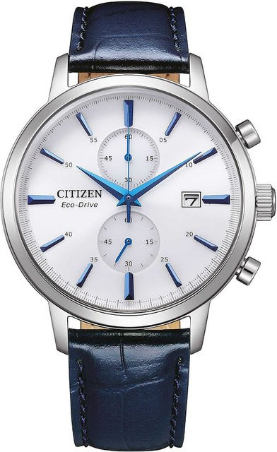 Citizen Chronograph, Solar, Edelstahl, Leder, 42 mm, Herren - Bild 1