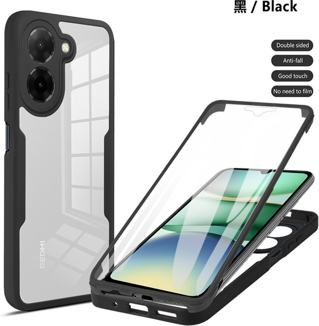 Xiaomi Poco X8 Pro Schutzhülle mit 360 Grad Rundumschutz und doppelseitiger Abdeckung in Schwarz und Grün - Bild 1