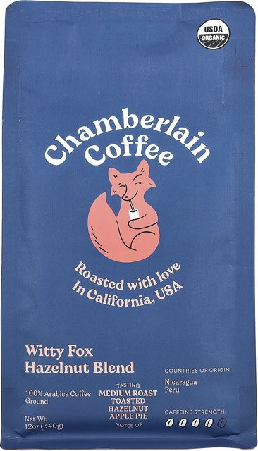 Chamberlain Coffee, Witty Fox Haselnussmischung, gemahlener Kaffee, mittlere Röstung, 340 g - Bild 1