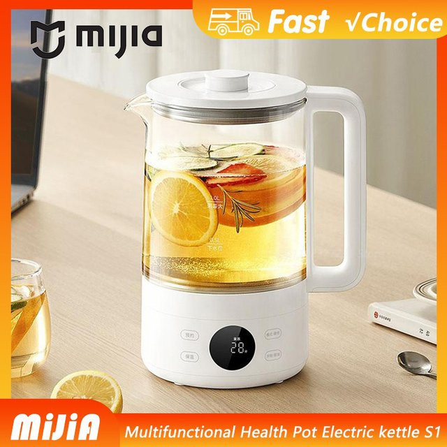 MIJIA Multifunktionaler Gesundheitskessel S1 in Weiß und Transparent mit 1,5 l Volumen, 1000 W Leistung, Borosilikatglas und 316L Edelstahl-Heizplatte - Bild 1