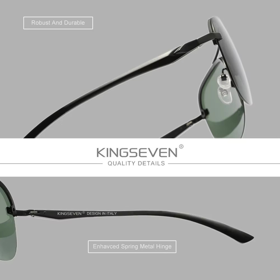KINGSEVEN Sonnenbrille Pilot, randlos, Metall, polarisiert, Herren - Bild 2