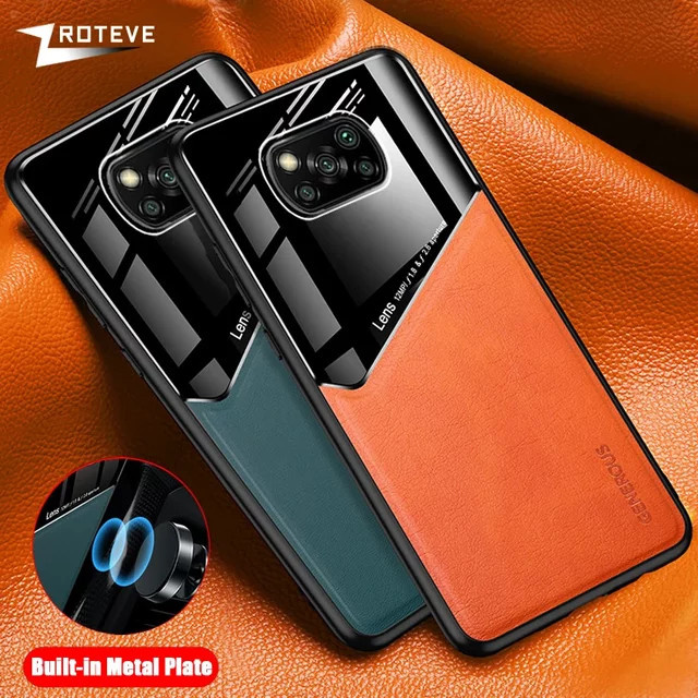 Zroteve Magnetische Handyhülle aus PU Leder und hartem PC für Xiaomi Poco X3 NFC und Poco X3 Pro in Rot - Bild 1