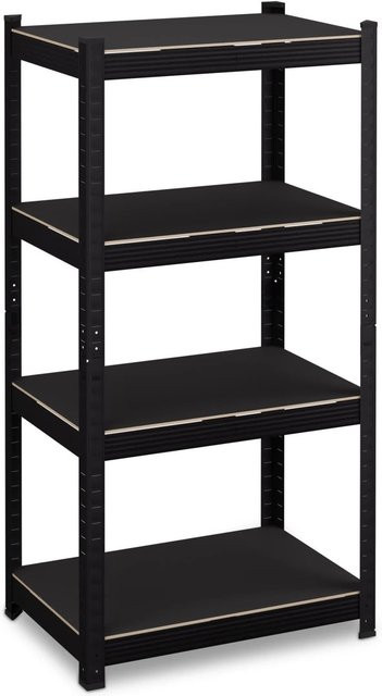 Relaxdays Schwerlastregal aus Metall in Schwarz mit 4 Ebenen, B/T/H: 120 x 60 x 40 cm - Bild 1