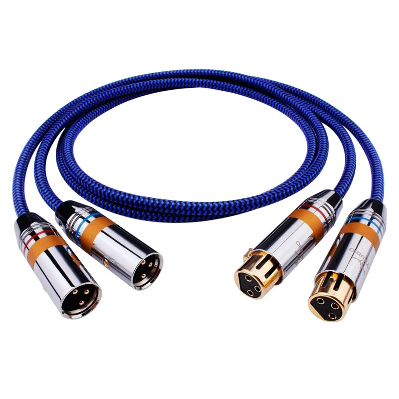 YYTCG Hifi XLR Audiokabel 6N OCC mit 2x XLR Buchse auf Stecker in Blau - Bild 3