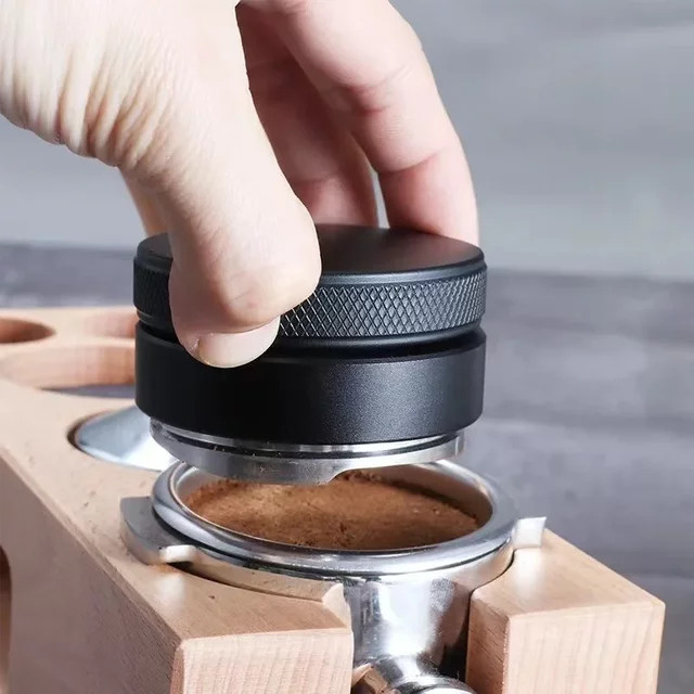 XMSJ Kaffee-Nivellierer-Tamper aus Aluminiumlegierung in Schwarz, 58 mm Espresso-Verteiler-Werkzeug mit 3 Sockeln - Bild 1