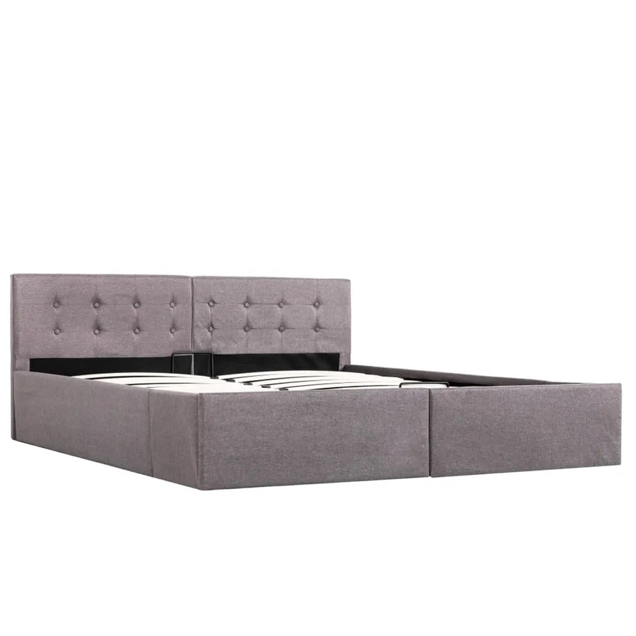 vidaXL Stauraumbett mit Hydraulik in Taupe aus Stoff, B/T: 160 x 200 cm - Bild 2