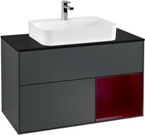 V&B Waschtischunterschrank Finion 100 mit Wandbeleuchtung, lackiert, Breite: 100 cm, Höhe: 50,1 cm, Tiefe: 50,1 cm - Bild 1