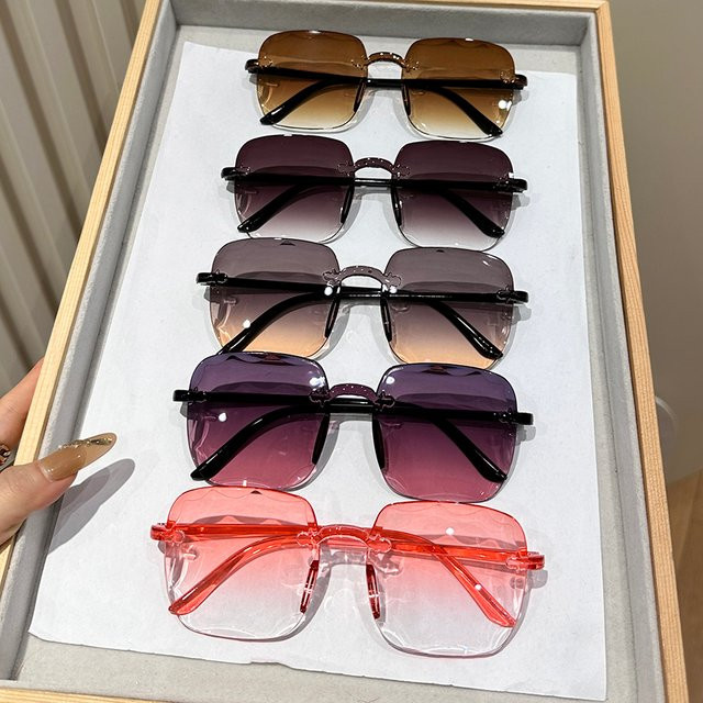 Hindfield Sonnenbrille, quadrat, randlos, Unisex, schwarz, multicolor - Bild 1