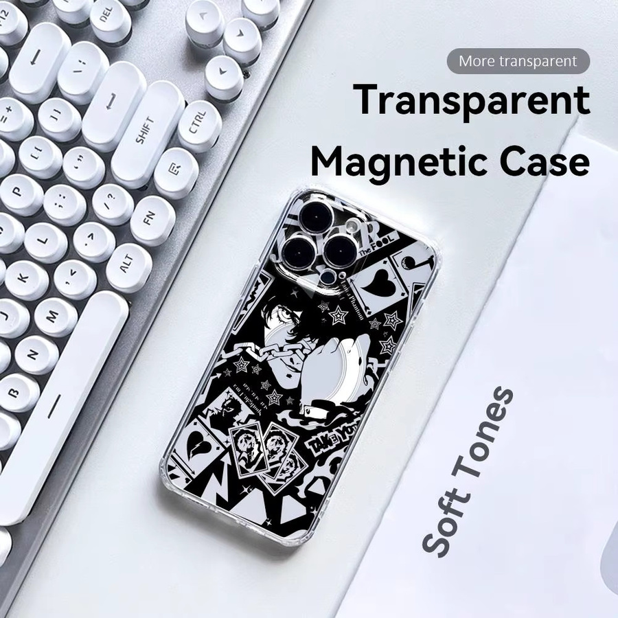 Persona 5 Magnetische Transparente Handyhülle für Apple iPhone 17 16 15 14 13 12 Pro Max Plus mit kabelloser Abdeckung - Bild 3
