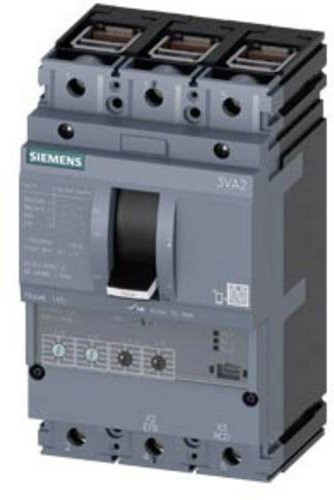 Siemens 3VA2163-8HN36-0AA0 Leistungsschalter in Grau mit einem Einstellbereich von 25 - 63A und einer maximalen Schaltspannung von 690 V/AC - Bild 1