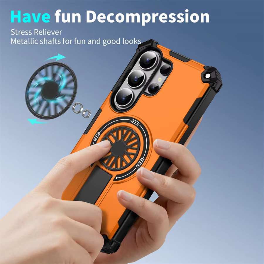 Xeber Armor Matte Magnetische Stoßfeste Standhalterung Hülle für Samsung Galaxy S26 Ultra S25 Edge S24 Plus FE A56 A36 A26 A16 A06 Cover in Blau und Orange - Bild 4
