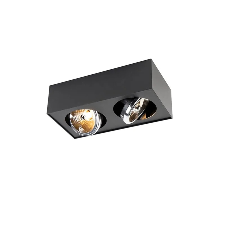 QAZQA Design Spot Kaya Schwarz Quadratisch 2-flammig aus Metall und Aluminium mit verstellbarem Lichtstrom - Bild 2