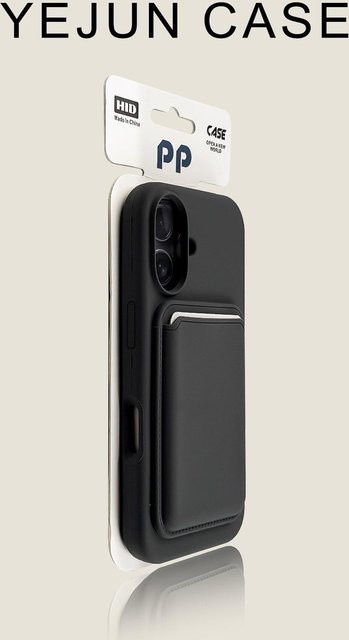 SLWIKERS 2 in 1 MagSafe Handyhülle mit Flüssigsilikon-Geldbörse und Kartenhalter für iPhone, Schwarz - Bild 1