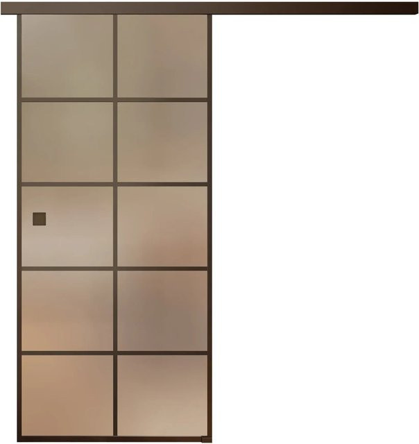 Skyscope Portal Schiebetür-Set Slimwork Typ 8 aus Aluminium und Glas in Schwarz, Breite: 106 cm, Höhe: 206 cm - Bild 1