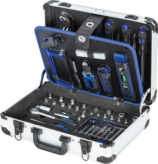 LUX-TOOLS Werkzeugkoffer 129-teilig aus Aluminium in Silber und Multicolour mit Einsätzen - Bild 1
