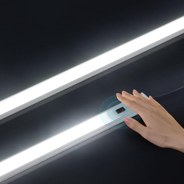 Lcamaw Lighting Kabellose LED Wandleuchte mit Bewegungssensor, Warmweiß, Aluminium, 50 cm - Bild 1