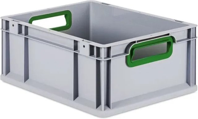 PROREGAL Eurobox Nextgen Color Transportbox mit Griffen, Grün, H x B x T: 17 x 30 x 40 cm, 16 Liter - Bild 1