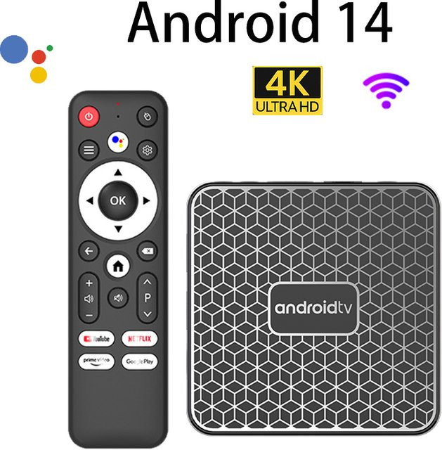 Mortal T1 MINI 4K Smart Android TV Box mit Android 14.0, Wifi6, RK3518 Quad Core Prozessor und Sprachsteuerung in Schwarz - Bild 1