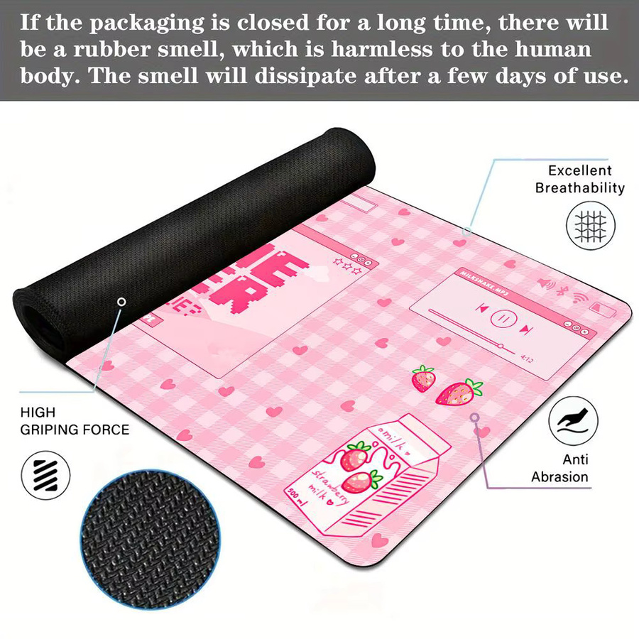 Mairuige Kawaii Mauspad für E-Sport und Gaming in Pink und Schwarz - Bild 3