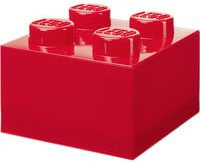LEGO Storage Brick 4 Aufbewahrungsbox mit Deckel in Rot und Transparent mit Glitzer-Effekt - Bild 1