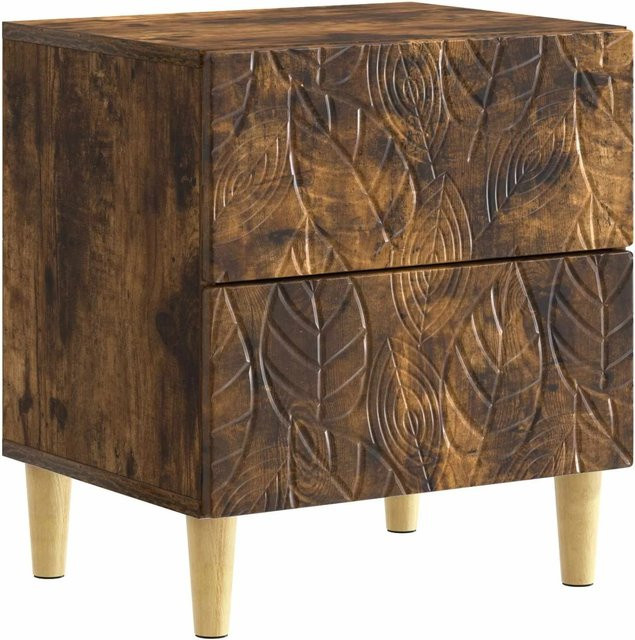 vidaXL Nachttisch Modern in Geräuchertem Eichenholz, Farbe Braun, B/T/H: 43 x 34,5 x 48 cm - Bild 1