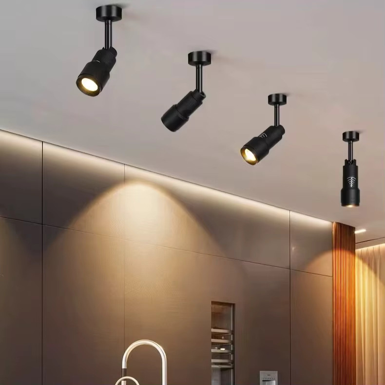 JOYINLED 5er Set LED Deckenstrahler in Schwarz und Weiß, oberflächenmontierte Zylinder-Strahler mit 7 W und verstellbarem Zoom von 5° bis 60° Abstrahlwinkel - Bild 3