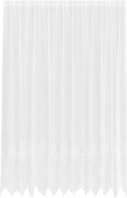 vidaXL Spitzenvorhang Weiß aus Polyester mit floralem Muster B: 300 cm, H: 260 cm - Bild 1