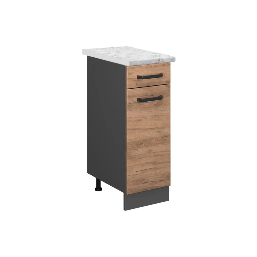 Vicco R-Line Schubladenschrank für die Küche in Goldkraft Eiche und Anthrazit mit Marmor-Optik, Breite: 30 cm - Bild 2