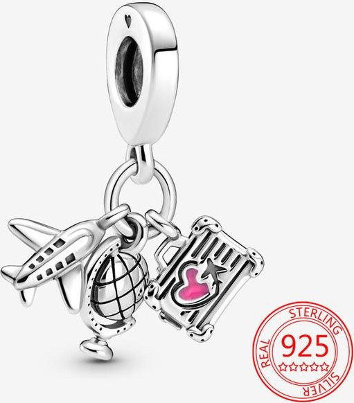 Charme Kleine Gelbe Ente Rosa Luftballon, 925 Silber, Damen - Bild 1