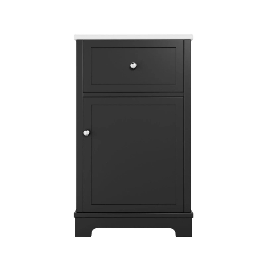 PXloue Badmöbel Waschtisch mit Keramikbecken und Stauraum, Schwarz, B/T/H: 51 x 46 x 87 cm - Bild 2