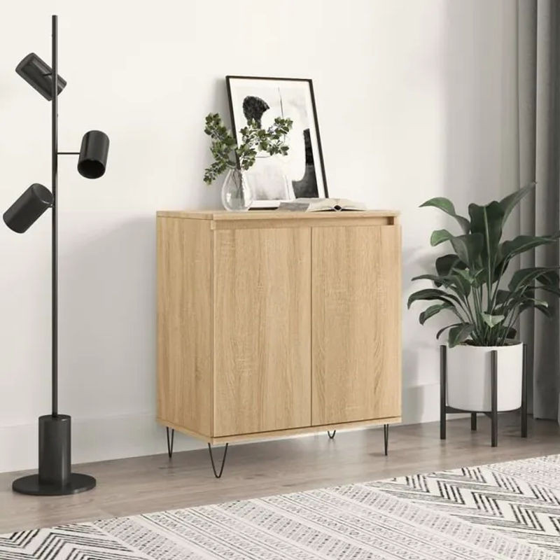 Vidaxl Kommode in Eiche Natur aus Holzwerkstoff und Metall, B/T/H: 60 x 35 x 70 cm - Bild 1