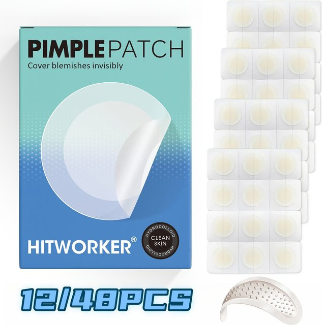 HITWORKER Akne Patch mit Teebaumöl und Hyaluronsäure, 12/48 Stück - Bild 1
