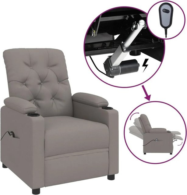 vidaXL Elektrischer Relaxsessel in Taupe aus Stoff für dein Wohnzimmer - Bild 1