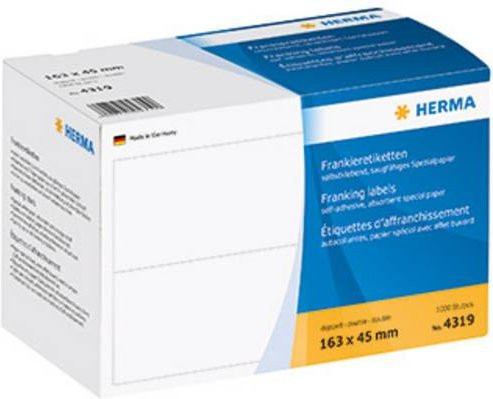 Herma Frankier-Etiketten 4319, weiß, Papier, 1000 Stück, Breite: 16,3 cm, Höhe: 4,5 cm - Bild 1