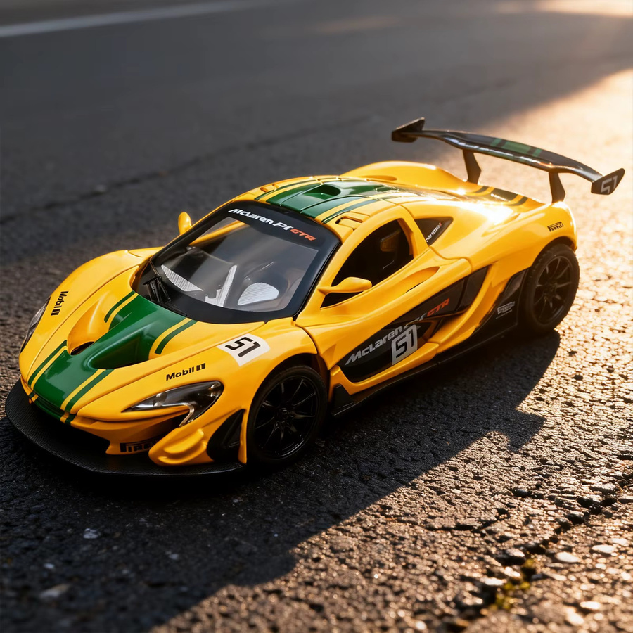 Maisto McLaren P1-GTR Supersportwagen, Metall-Druckgussmodell, 1:24, Gelb - Bild 3