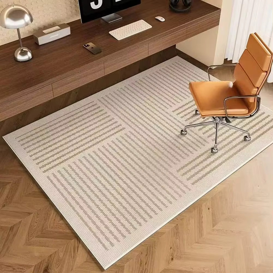 VIKAMA Minimalistischer Linien-Teppich für Wohnzimmer, Schlafzimmer und Home Office, rechteckig, B/T: 120 x 80 cm - Bild 1