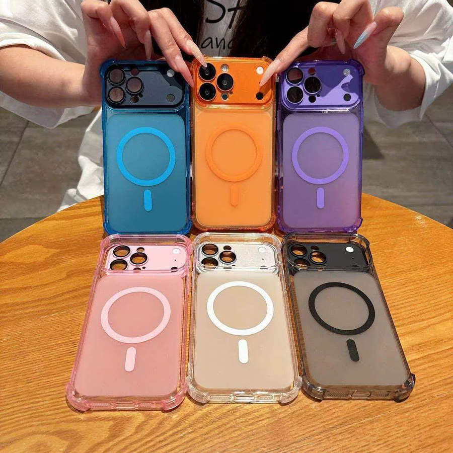 Luxuriöse 2-in-1 Vier-Ecken-Acryl-Hülle für Apple iPhone kompatibel mit MagSafe, Farbe: Weiß - Bild 3