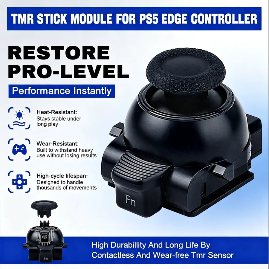 Besavior Einstellbares Dämpfungs-TMR-Joystick-Modul in Schwarz als Plug&Play Ersatz-Daumenstick für den PS5 Edge Controller - Bild 3