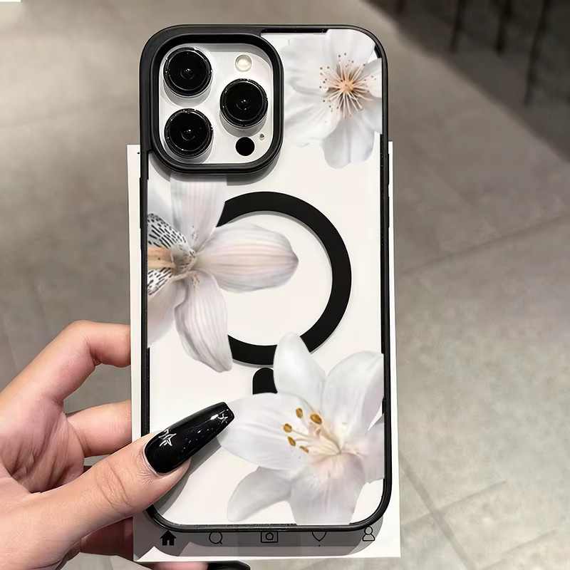 Weiße Lilien Handyhülle mit magnetischer Abdeckung für Samsung Galaxy S26 Ultra S25 Plus S24 S23 FE 5G A17 A37 A57 A56 A55 A54 A07 A36 A26 A16 - Bild 2
