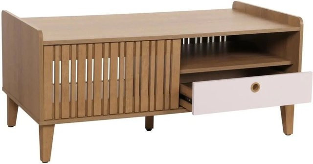 MCW Couchtisch M48 aus Mangoholz mit weißer Schublade, B/T/H: 114 x 52 x 59 cm - Bild 2