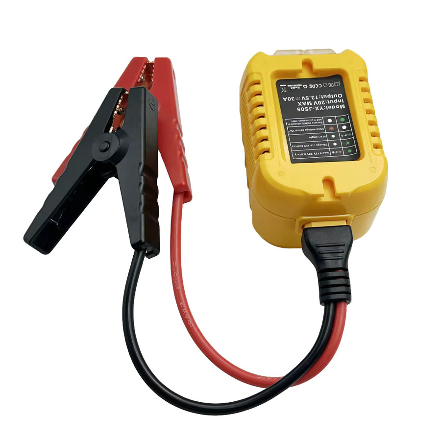 DeWalt Auto Starthilfe Adapter für 18V Lithium-Batterien in Gelb mit Clip für Notstrom und Booster-Funktion - Bild 3