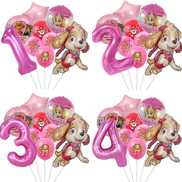 Paw Patrol Motto Party Dekoration, 9-teiliges Set, Luftballons - Bild 1