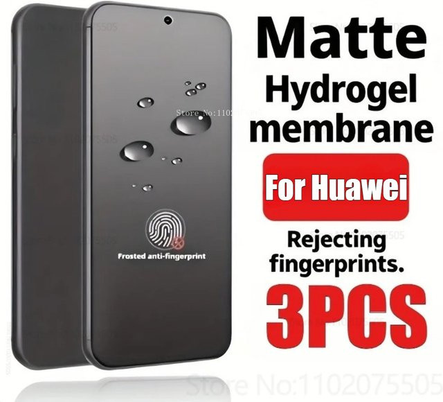 3 Stück matte Hydrogelfolie für Huawei Pura 80 Ultra, 70 Ultra, 80 Pro+ und 70 Pro+ mit Anti-Fingerabdruck-Schutz - Bild 1