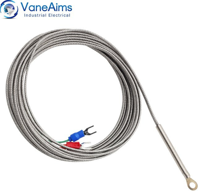 VaneAims Typ K Thermoelement mit 5mm Loch und geflochtenem Kabel in Silber für digitale Thermostate - Bild 1