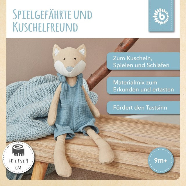 Bieco Fuchs, Kuscheltier, aus Leinen & Musselin, ab 0 Jahre - Bild 1