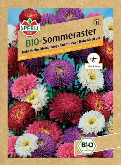 Sperli Bio Sommeraster Mischung Callistephus chinensis Blumensamen für den Anbau in Kübeln - Bild 1