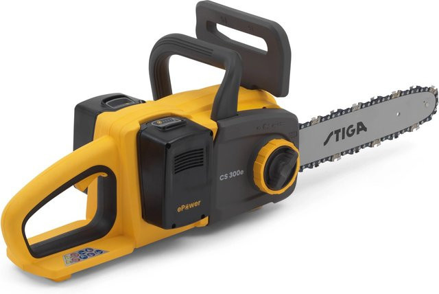 Stiga Akku-Kettensäge CS 300e Set in Gelb mit 20 V, 30 cm Schwertlänge, inklusive 2 Akkus und Ladegerät - Bild 1