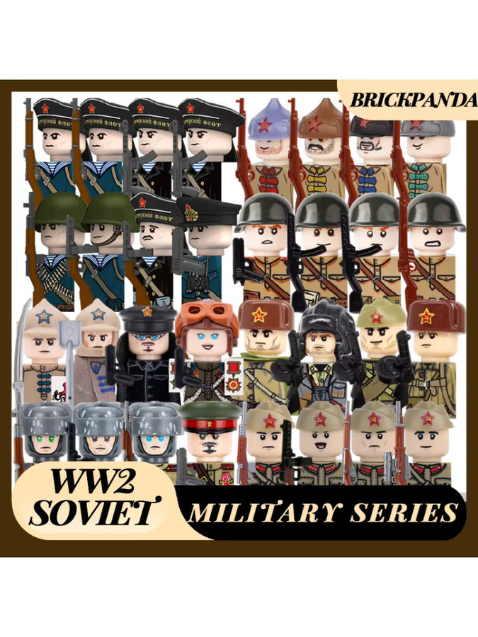 BRICKPANDA WW2 Militär Sowjetische Soldat Figuren Bausteine, Kunststoff - Bild 7