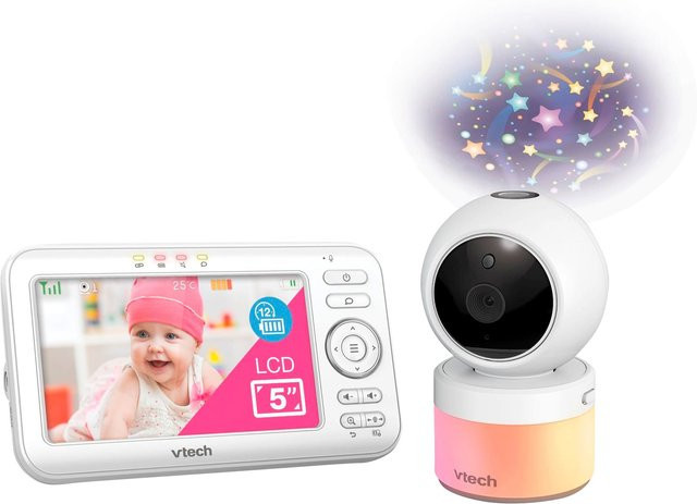Vtech Babyphone mit Kamera VM5463 in Weiß mit Nachtsicht, Temperaturanzeige und Gegensprechfunktion, Reichweite 300 m - Bild 1